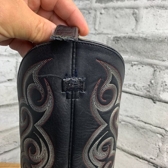 Vintage 90s WM. Moorby Black Leather Western Cowboy Boots - Picture 12 of 15